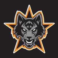 logotipo de cabeza de lobo. ideal para logotipos deportivos y mascotas de equipo. vector
