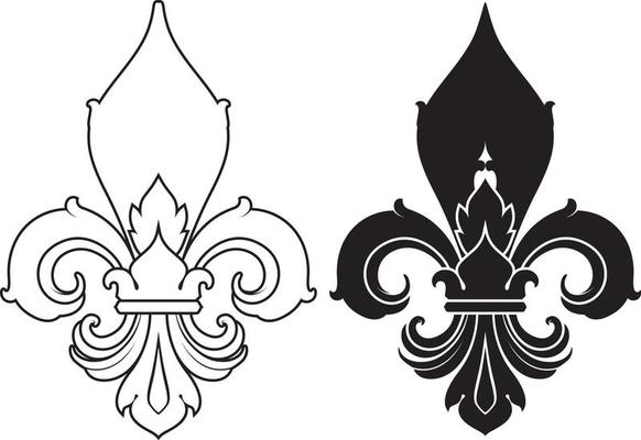 Fleur de lis symbol, silhouette - heraldic symbol. Vector Illustration.  Medieval sign. 8239534 Vector Art at Vecteezy