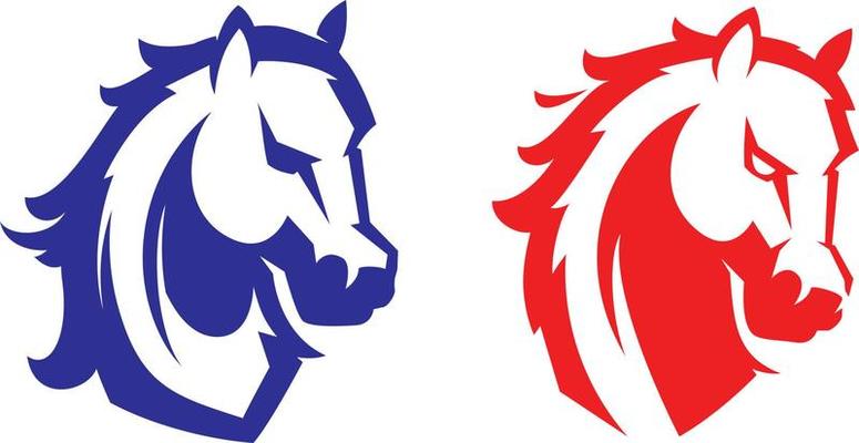 Mustang sport mascot. Horse head logotype. Label. Emblem
