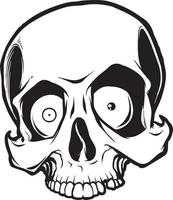 Angry skull. Dotwork.I solated on black background. Vector illustration