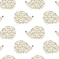 Hedgehog seamless pattern. Vector illustrations