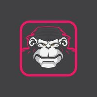 vector graphics illustration of a monkey in esport logo style.