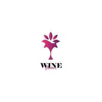 minimalist and elegant wine logo vector