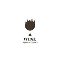 minimalist and elegant wine logo vector