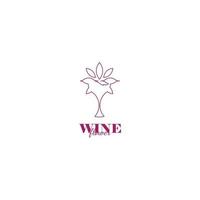 wine logo combined with nature, natural wine vector