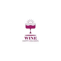 logo de vino combinado con la naturaleza, vino natural vector