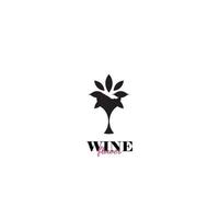 logotipo de vino minimalista y elegante vector