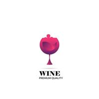 minimalist and elegant wine logo vector