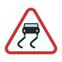 Slippery road Flat Multicolor Icon vector