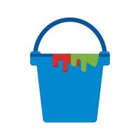 Paint Bucket Flat Multicolor Icon vector