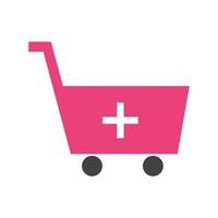 Add Shopping Cart Flat Multicolor Icon vector