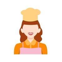 Chef Female Flat Multicolor Icon vector