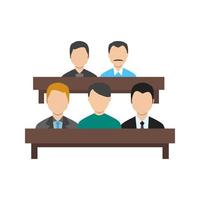 Court Jury Flat Multicolor Icon vector