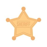 Sheriff Badge Flat Multicolor Icon vector