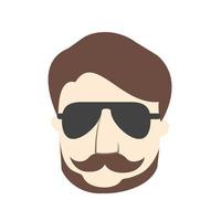 Hipster Man Flat Multicolor Icon vector