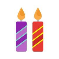 Two Candles Flat Multicolor Icon vector