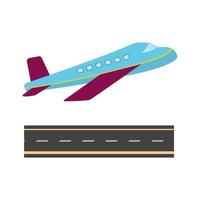 Aeroplane Flat Multicolor Icon vector