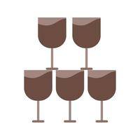 Goblets Flat Multicolor Icon vector