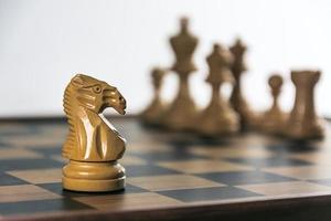 Chess on board , white background photo