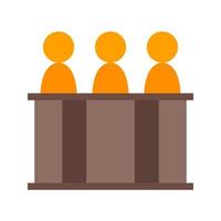 Panel of judges Flat Multicolor Icon vector