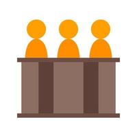 Panel of judges Flat Multicolor Icon vector