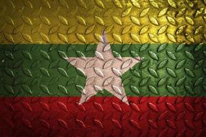 Birmania bandera metal textura estadística foto