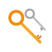 Two Keys Flat Multicolor Icon vector