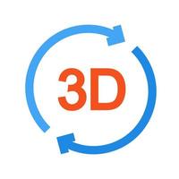 3D Rotation Flat Multicolor Icon vector