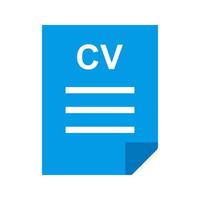 archivo cv plano icono multicolor vector