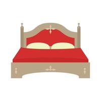 Double Bed II Flat Multicolor Icon vector