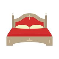 Double Bed II Flat Multicolor Icon vector