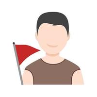 Holding flag Flat Multicolor Icon vector