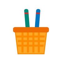 Pen Holder Flat Multicolor Icon vector