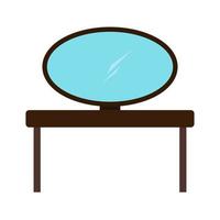 Table Mirror Flat Multicolor Icon vector