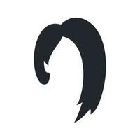 Long Hair Flat Multicolor Icon vector