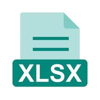 XLSX Flat Multicolor Icon vector
