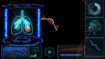 modello mrna da curare su computer laboratorio digitale laser anello blu fulmine ricerca analisi per la protezione della mutazione covid 19 video