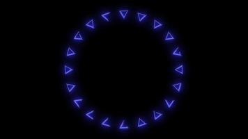 magische vlam cirkel krachtige blauwe energie bliksemschicht met gouden violet dubbele ring video