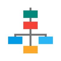 Flowchart Flat Multicolor Icon vector
