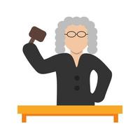 Judge giving Order Flat Multicolor Icon vector