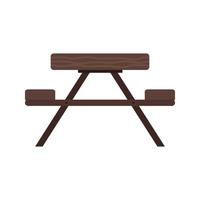 Wooden Bench Flat Multicolor Icon vector