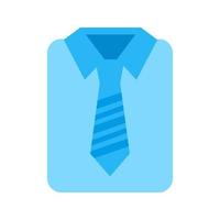 Shirt and Tie Flat Multicolor Icon vector