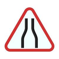 Narrow road ahead Flat Multicolor Icon vector