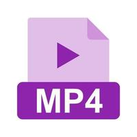 MP4 Flat Multicolor Icon vector