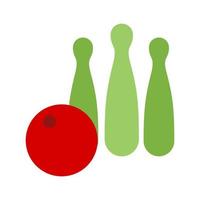 Bowling Flat Multicolor Icon vector