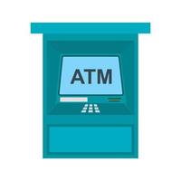 ATM Machine Flat Multicolor Icon vector