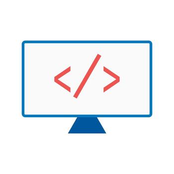 Custom Coding Flat Multicolor Icon vector