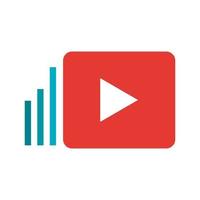 video marketing plano icono multicolor vector
