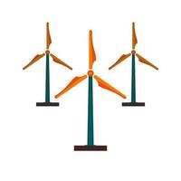 Multiple Windmills Flat Multicolor Icon vector