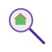 Find House Flat Multicolor Icon vector